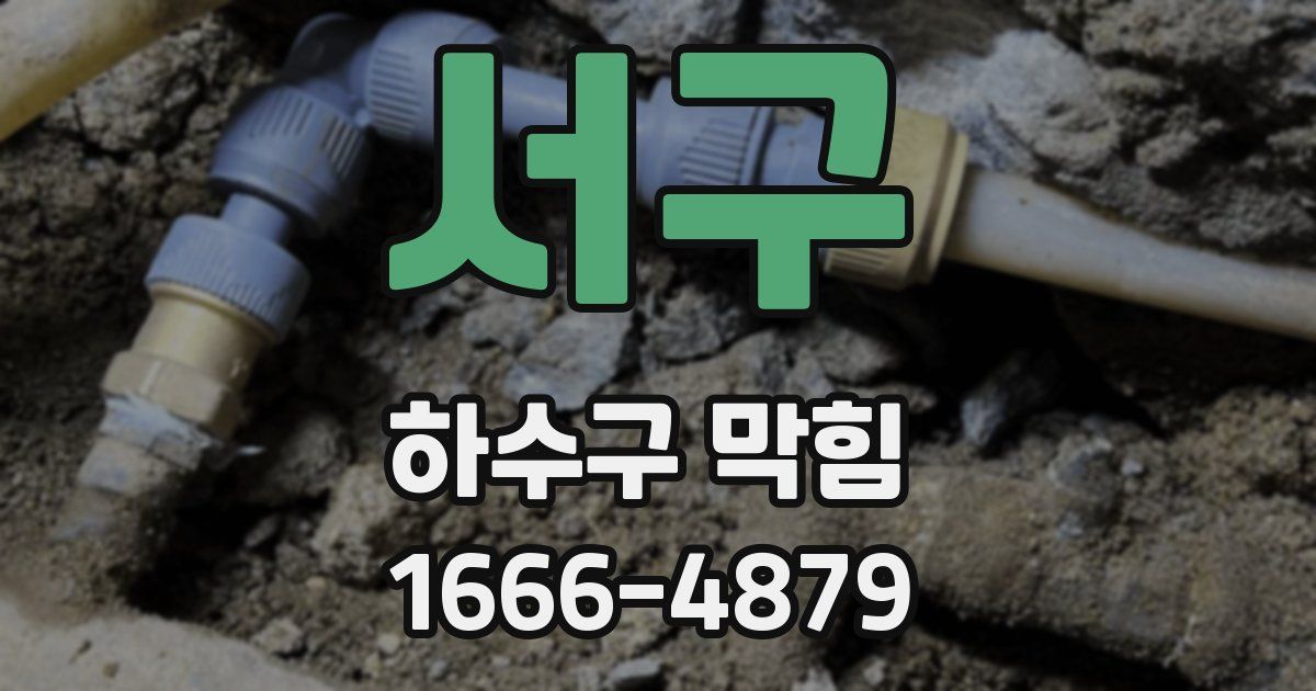 서구 하수구 막힘