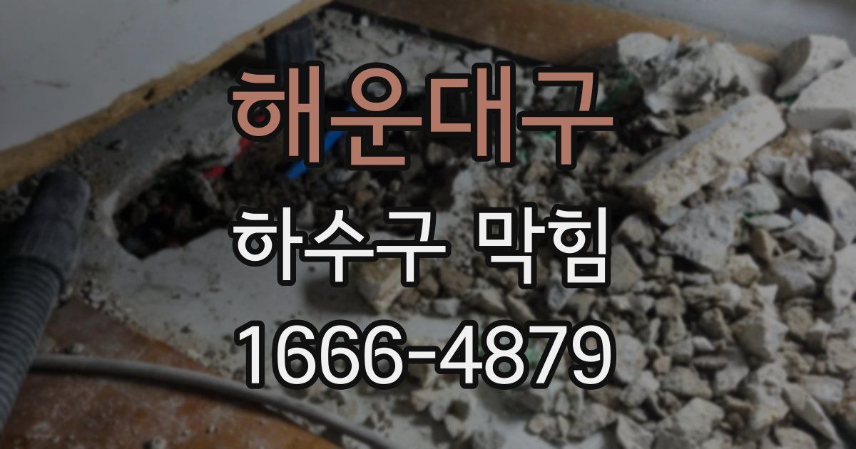해운대구 하수구 막힘