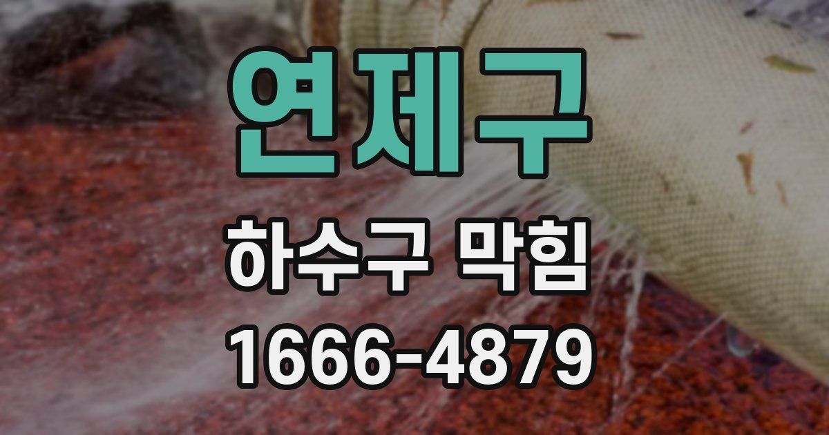 연제구 하수구 막힘