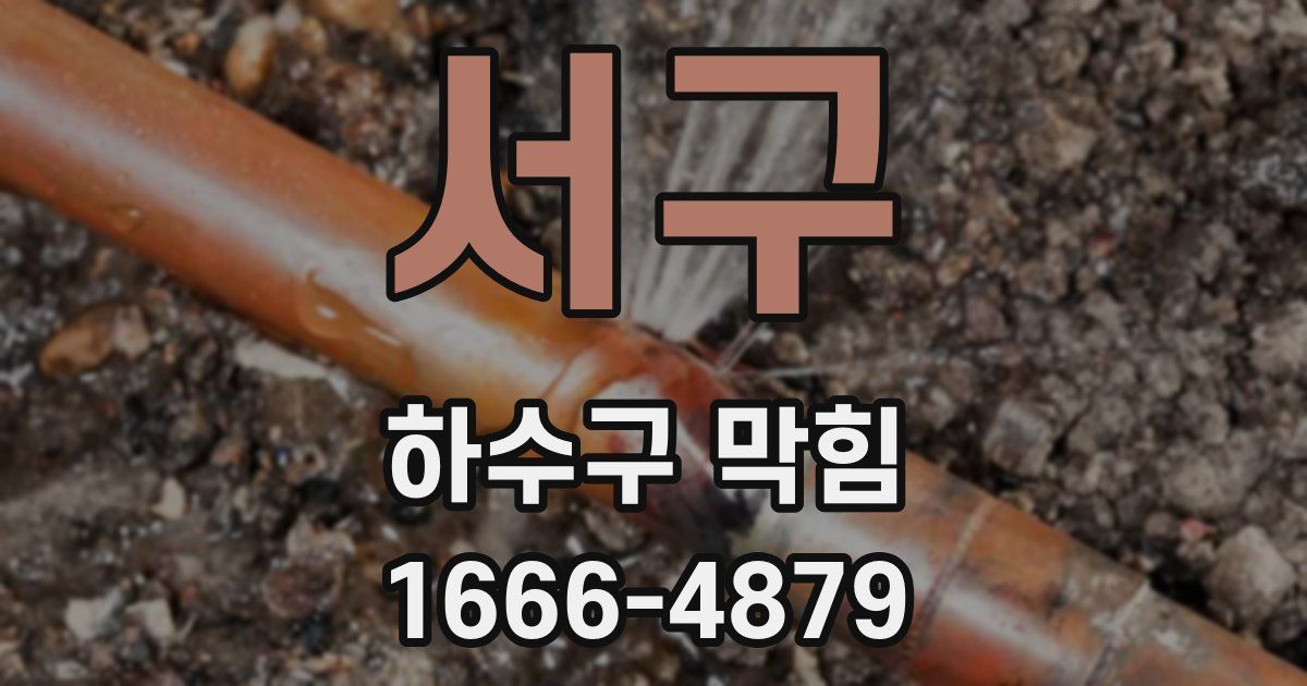 서구 하수구 막힘