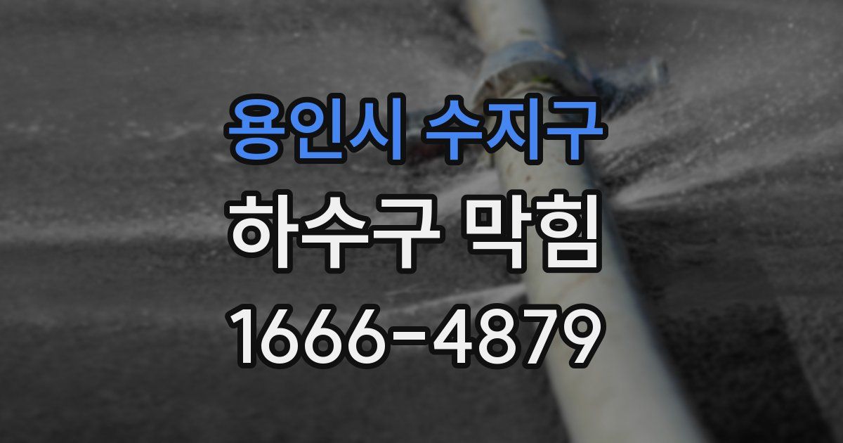 용인시 수지구 하수구 막힘