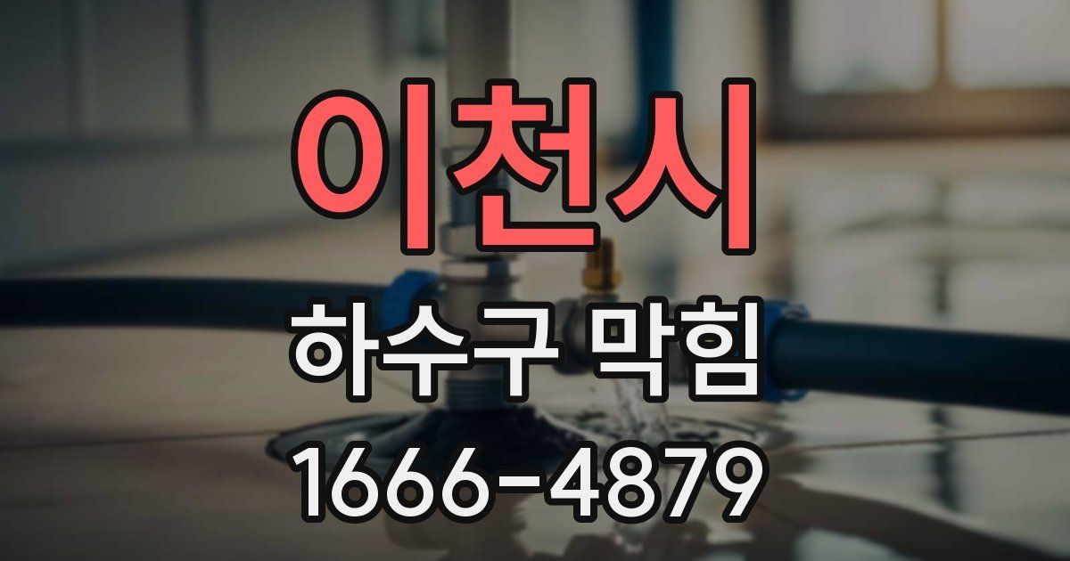 이천시 하수구 막힘