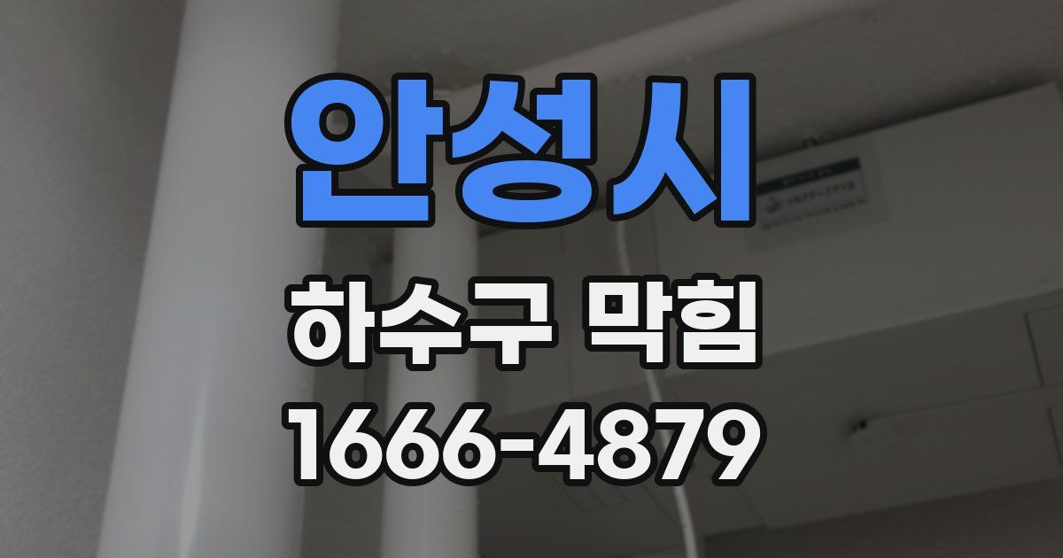 안성시 하수구 막힘