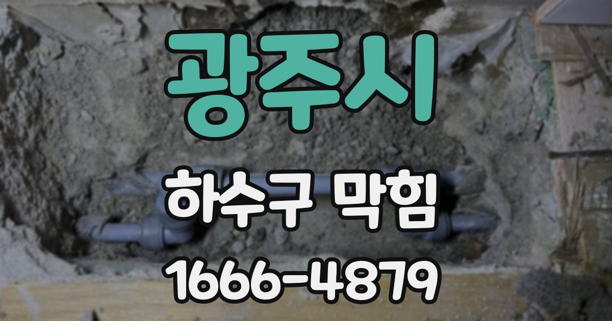 광주시 하수구 막힘