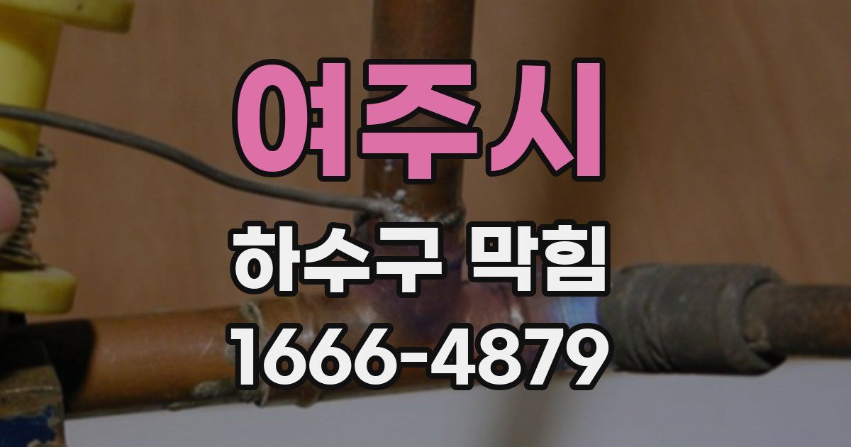 여주시 하수구 막힘