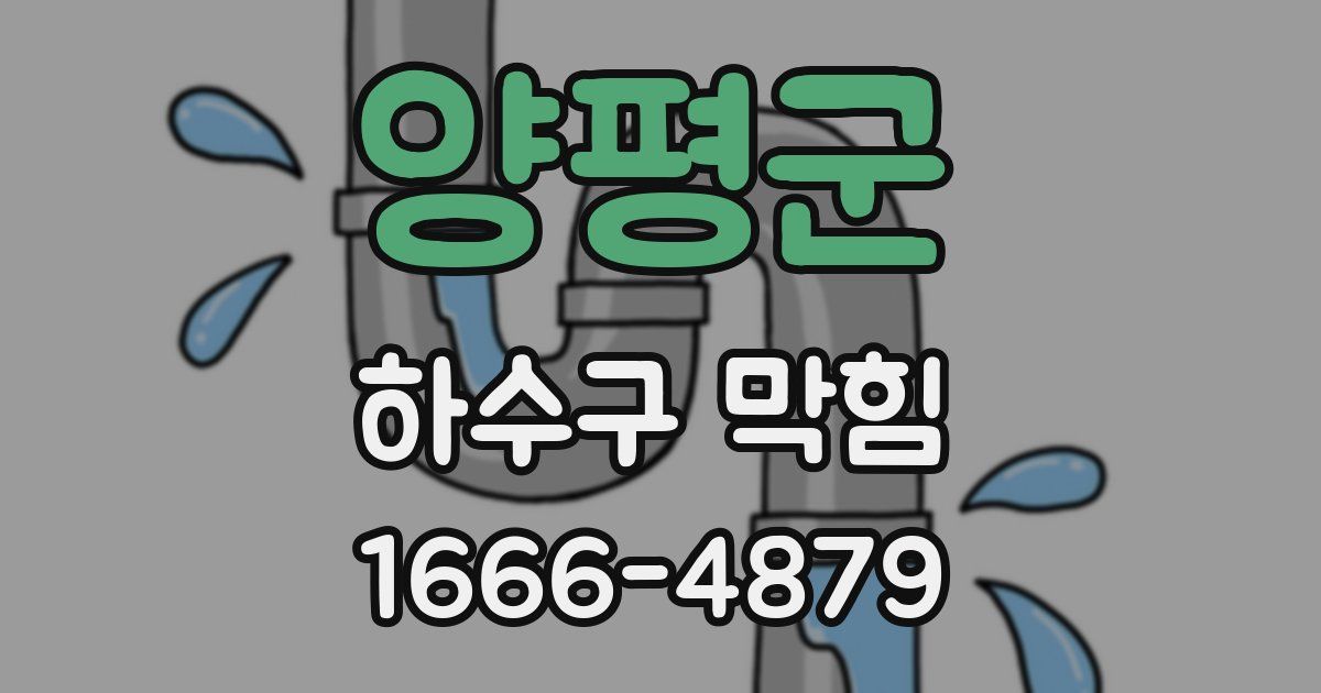 양평군 하수구 막힘
