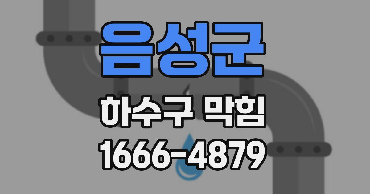 음성군 하수구 막힘