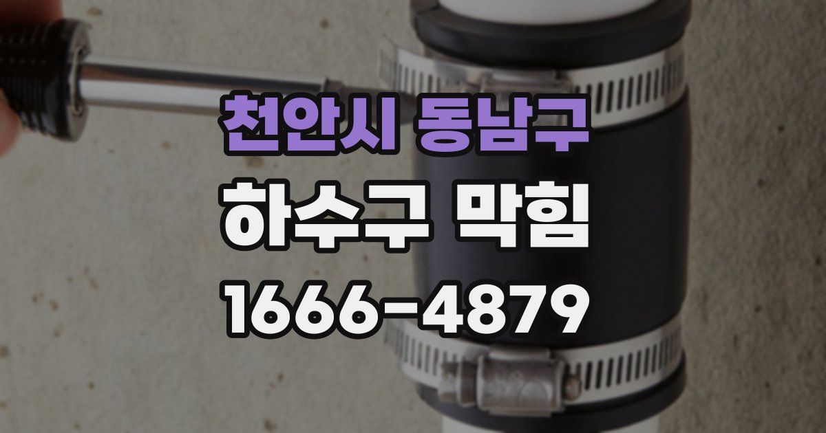 천안시 동남구 하수구 막힘