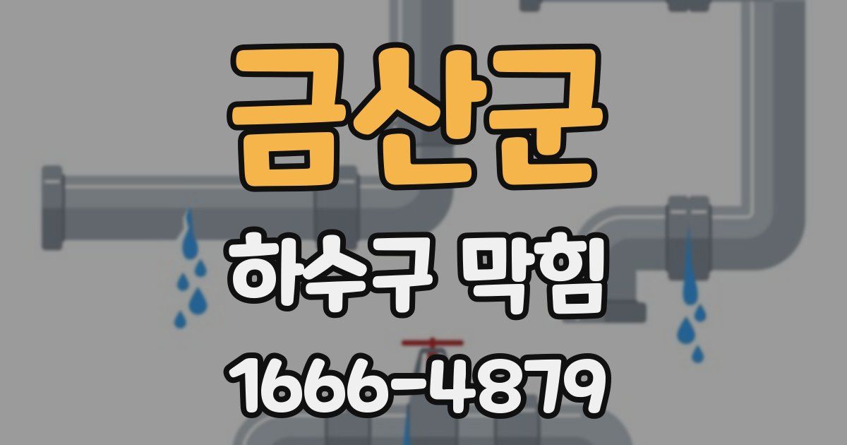 금산군 하수구 막힘