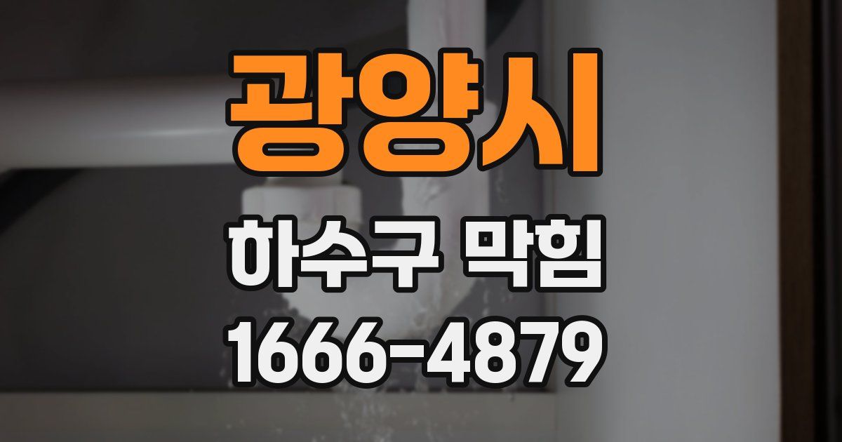 광양시 하수구 막힘
