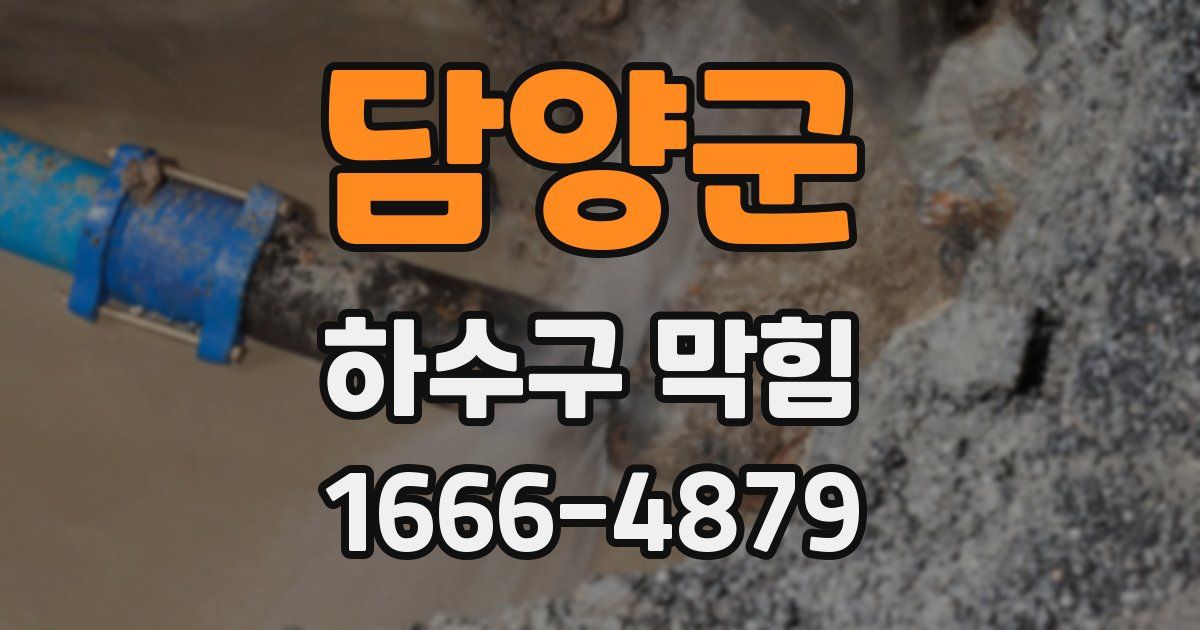 담양군 하수구 막힘