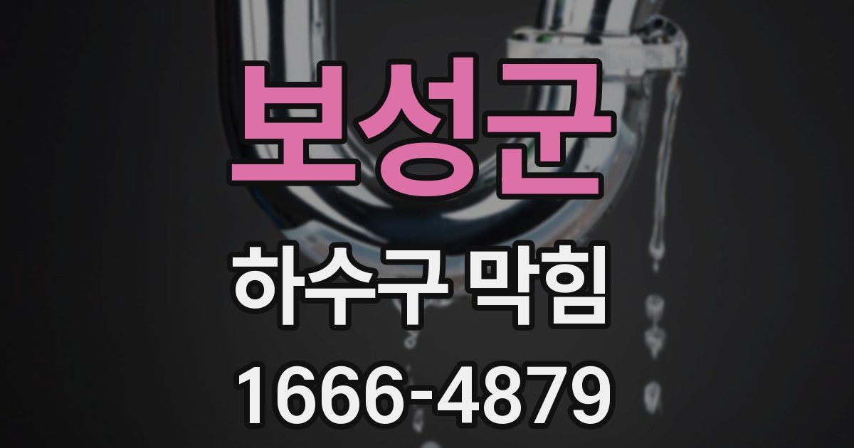 보성군 하수구 막힘