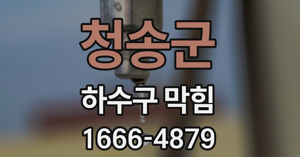 청송군 하수구 막힘