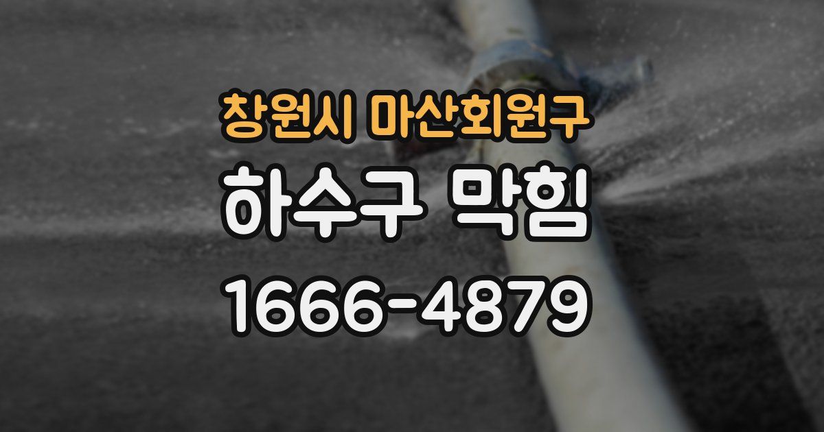 창원시 마산회원구 하수구 막힘