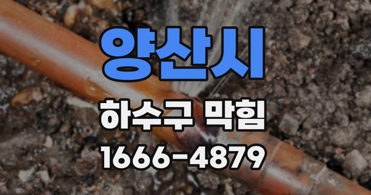 양산시 하수구 막힘