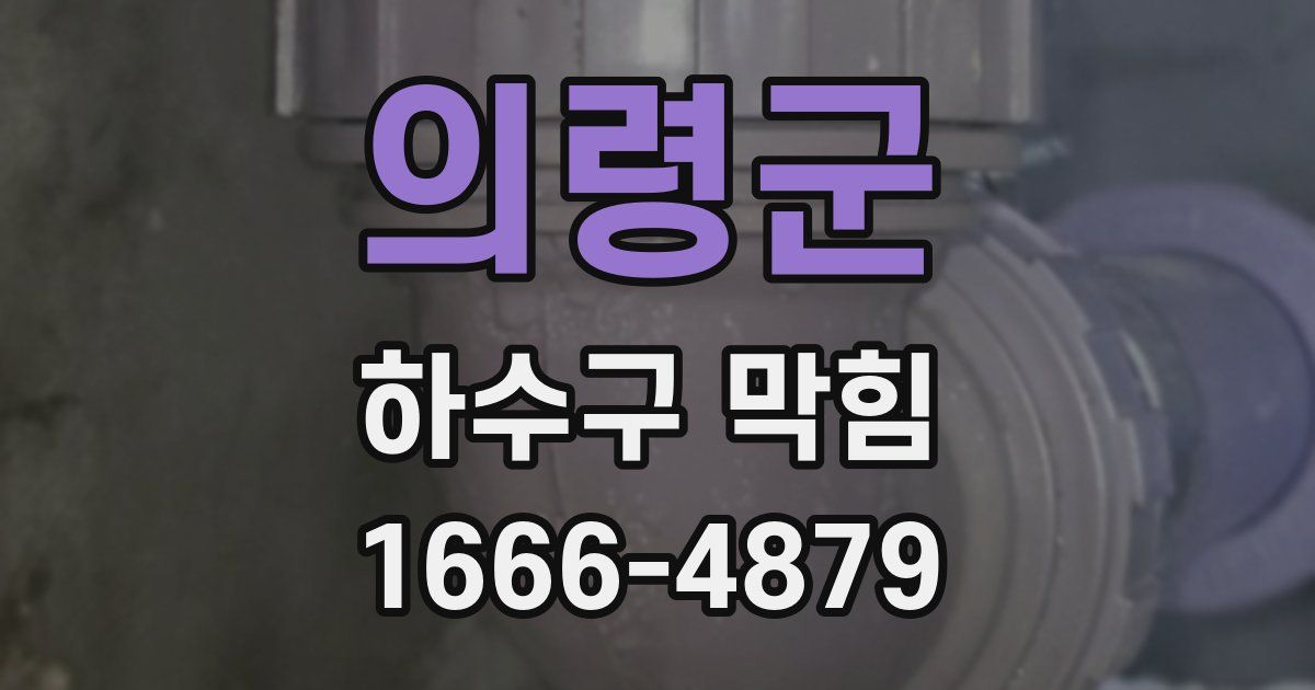 의령군 하수구 막힘