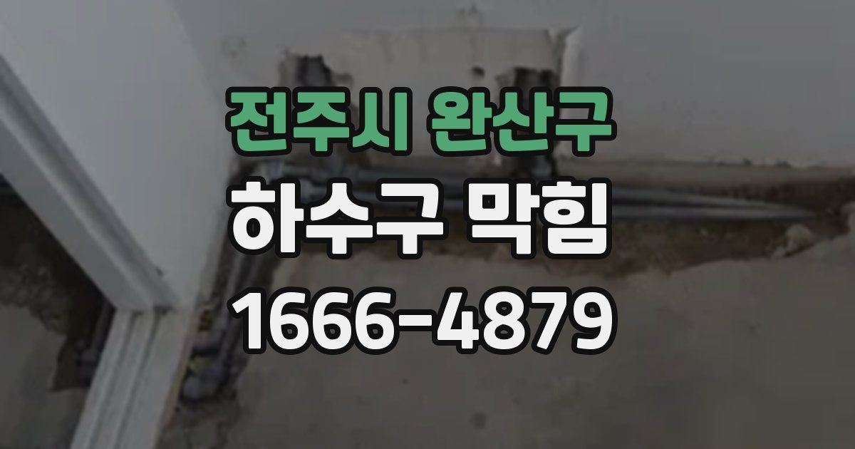 전주시 완산구 하수구 막힘
