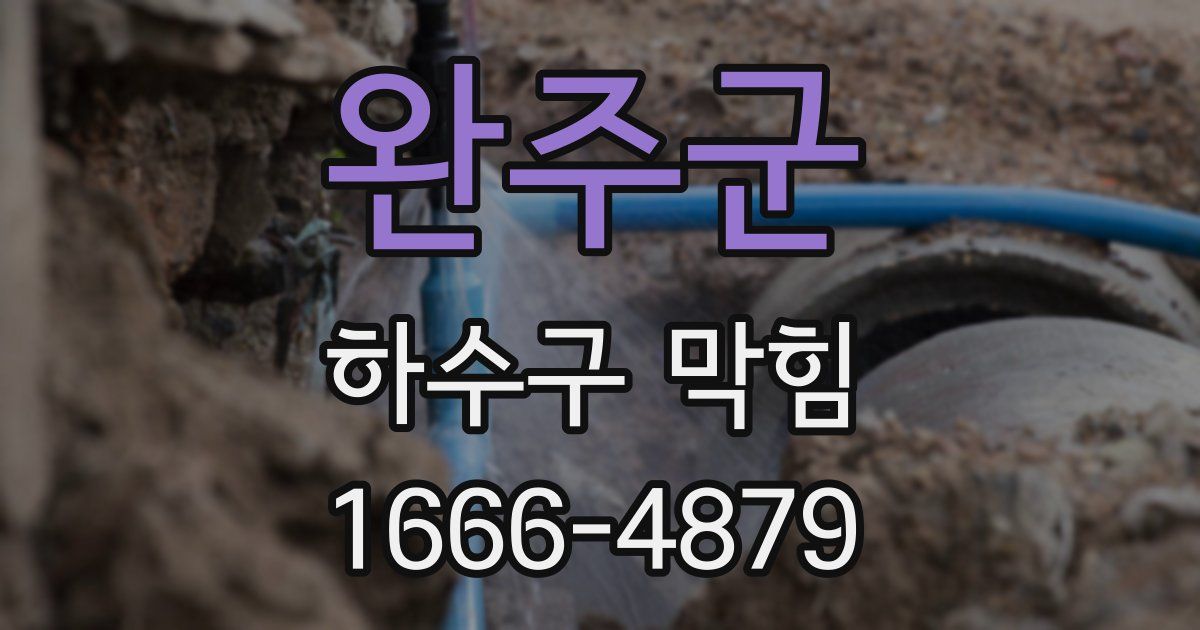 완주군 하수구 막힘