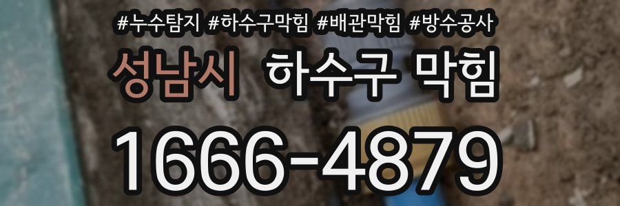 성남시 하수구 막힘