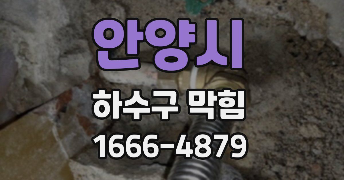 안양시 하수구 막힘