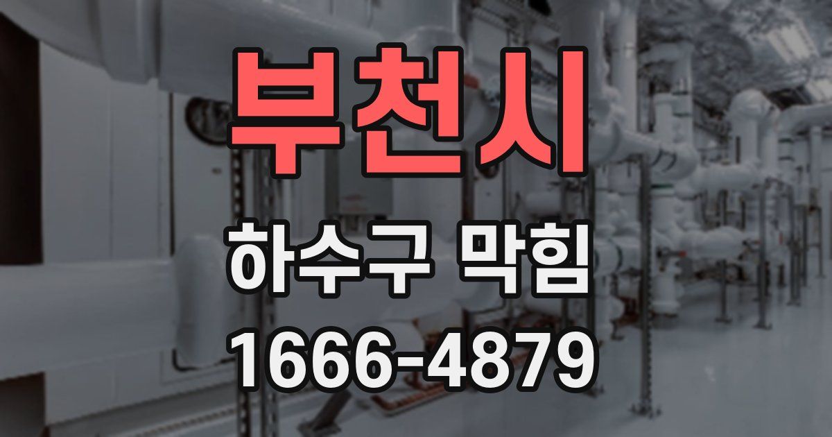 부천시 하수구 막힘