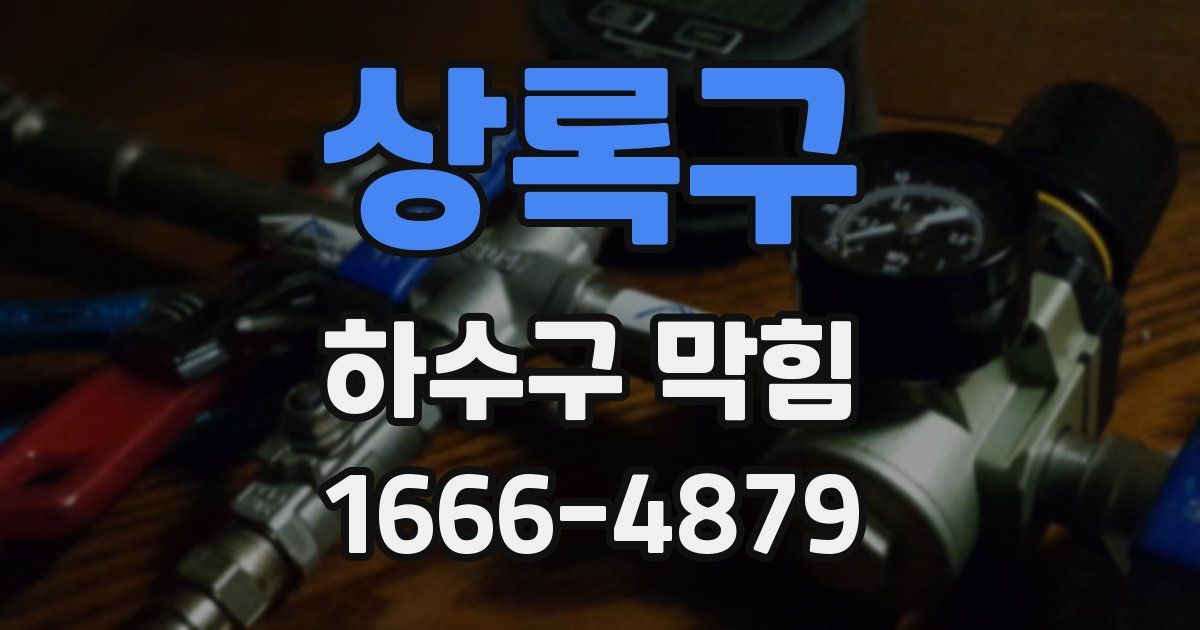 상록구 하수구 막힘