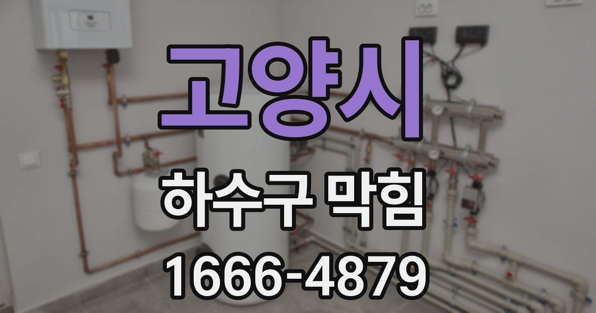고양시 하수구 막힘