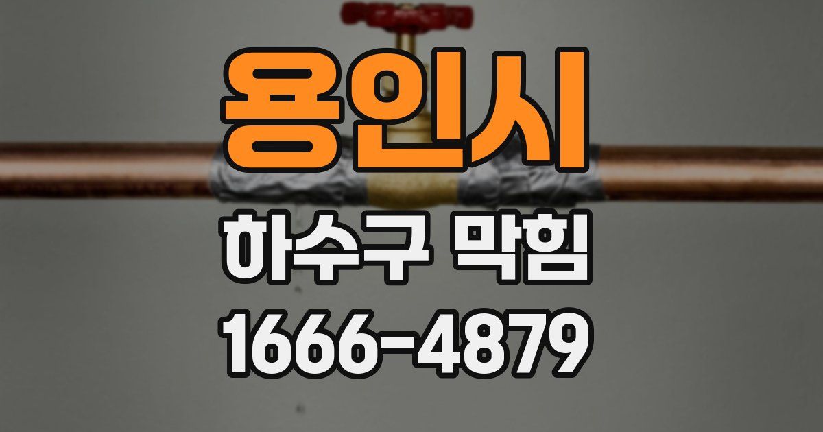 용인시 하수구 막힘