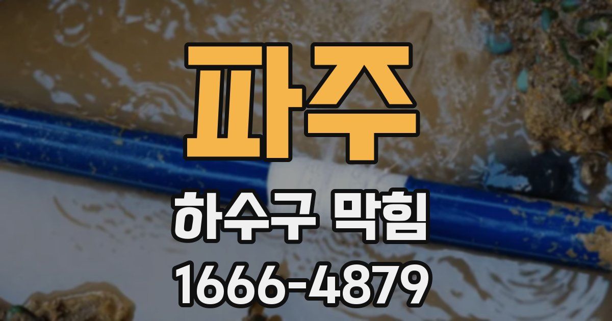 파주 하수구 막힘