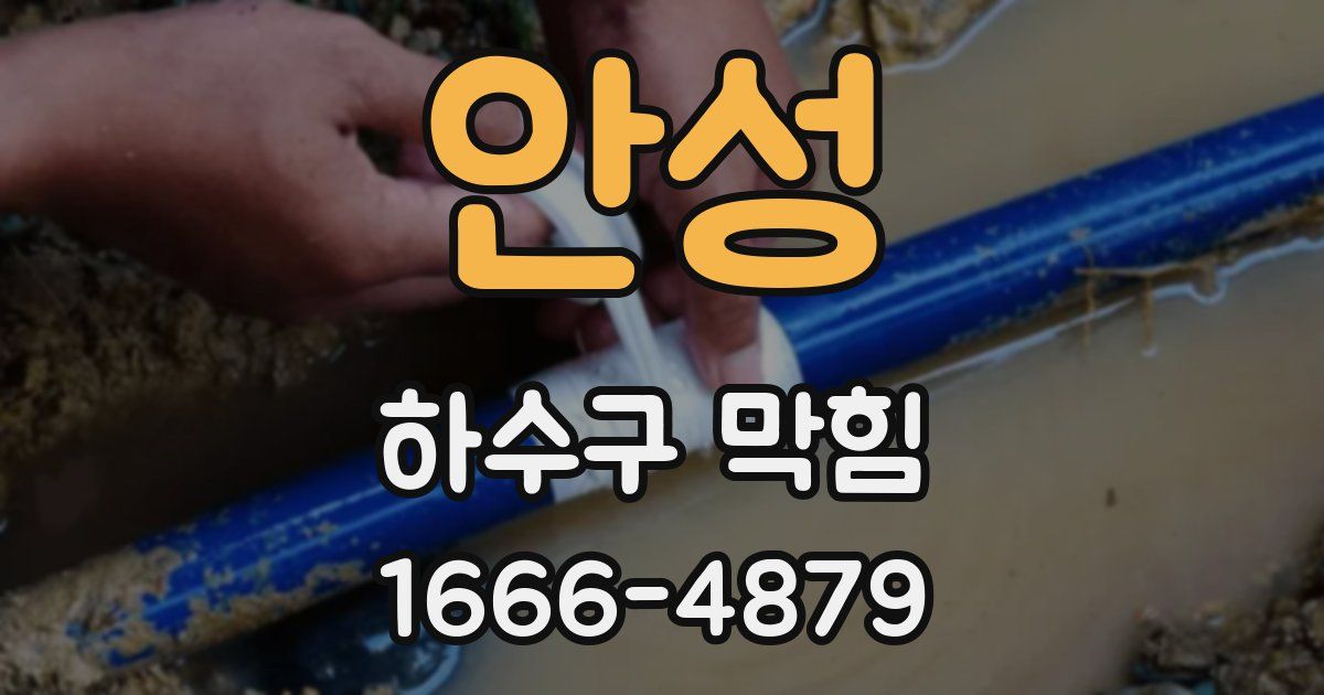 안성 하수구 막힘