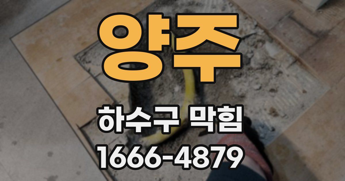 양주 하수구 막힘
