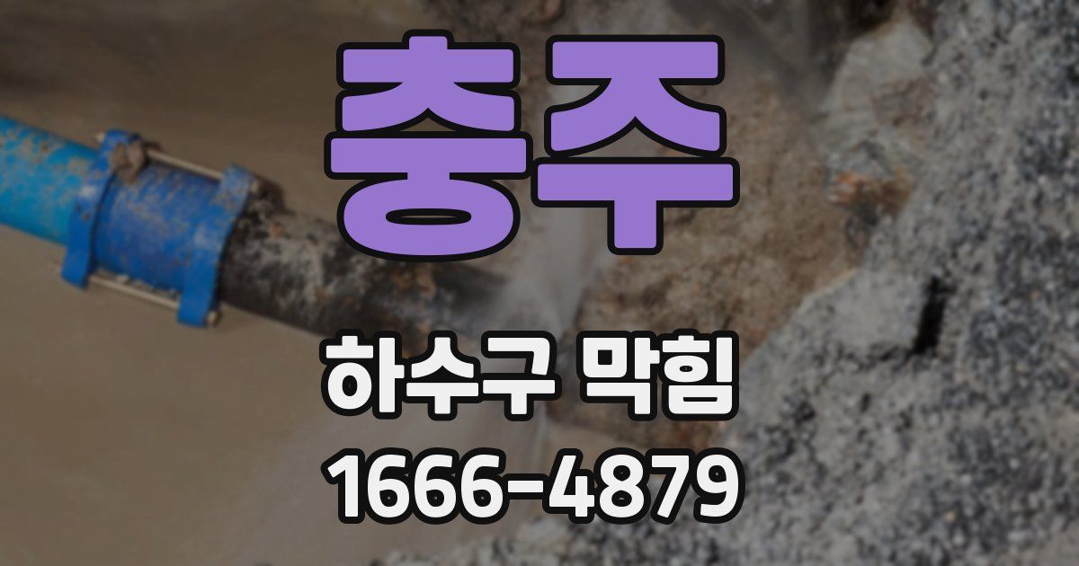 충주 하수구 막힘