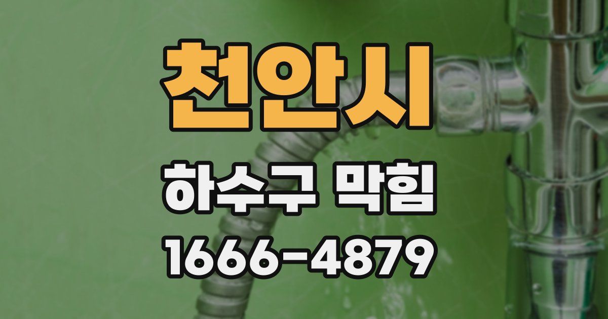천안시 하수구 막힘