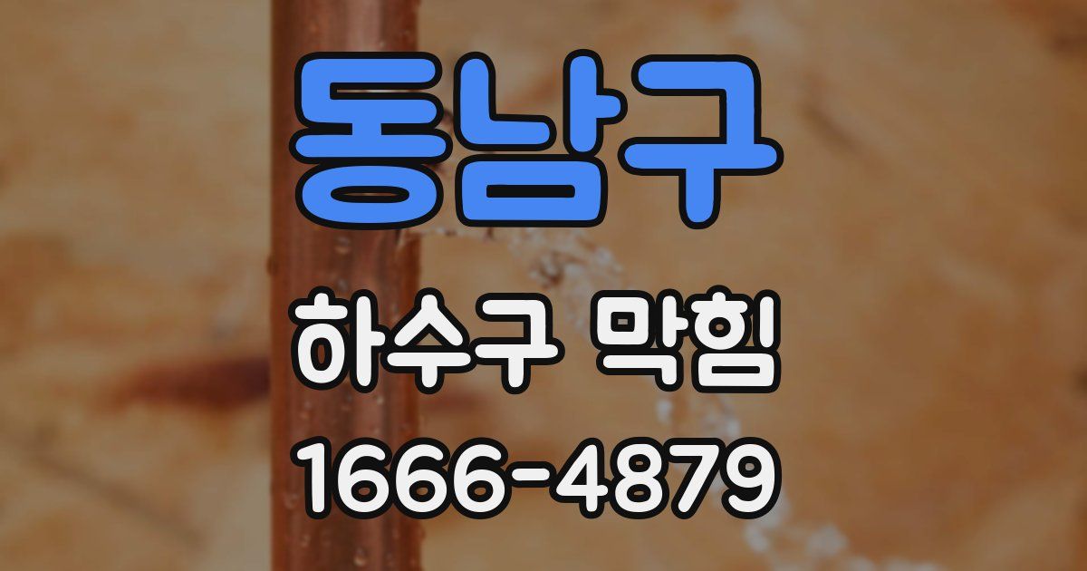 동남구 하수구 막힘
