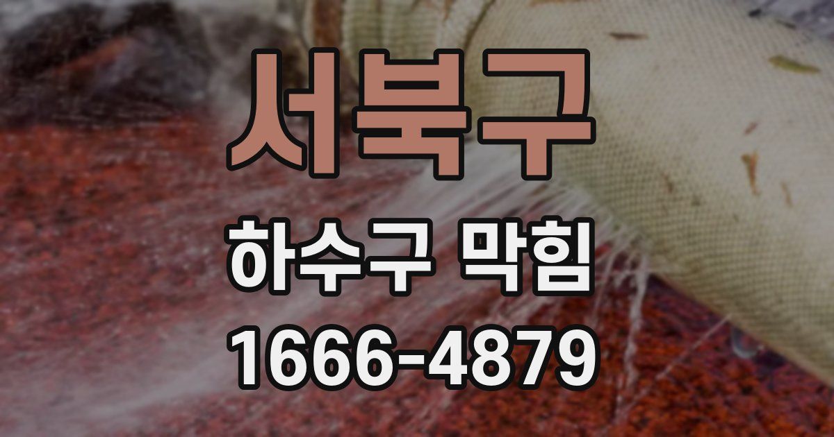 서북구 하수구 막힘