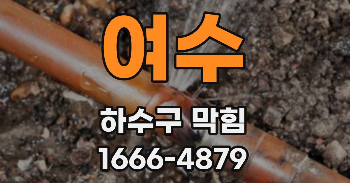 여수 하수구 막힘