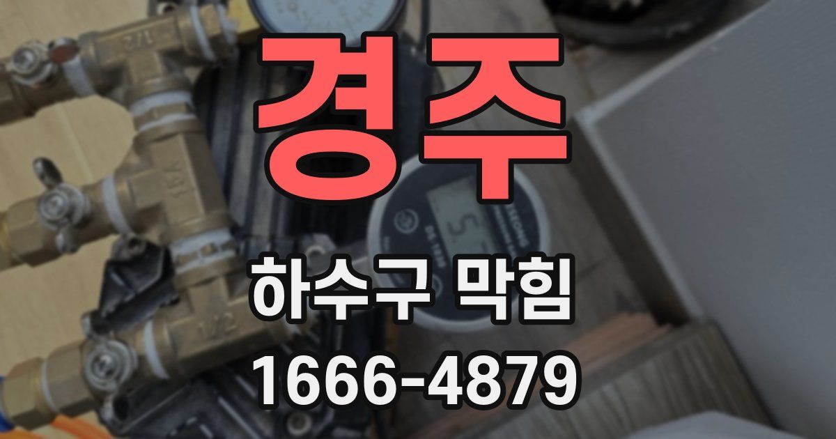 경주 하수구 막힘