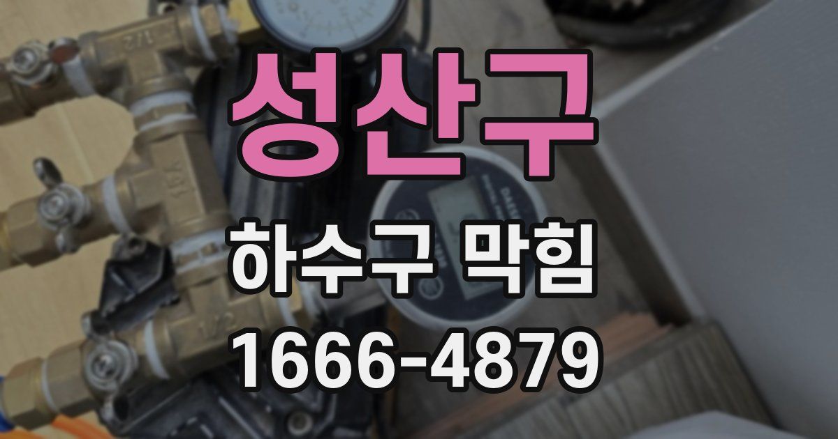 성산구 하수구 막힘