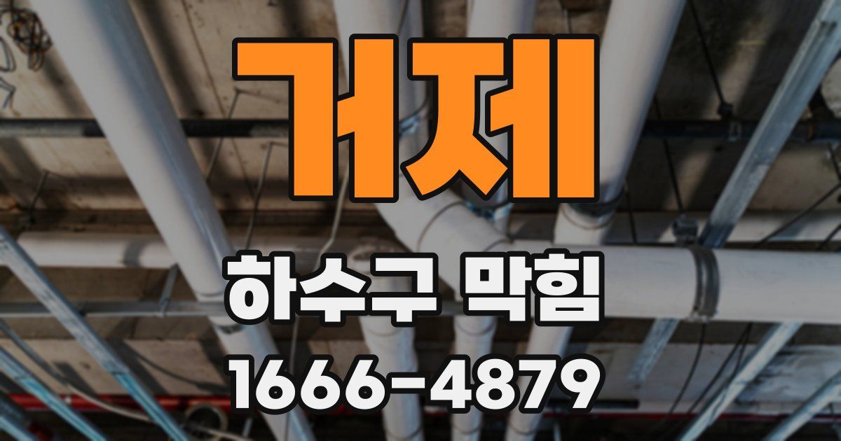 거제 하수구 막힘