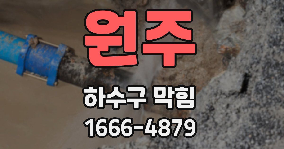 원주 하수구 막힘