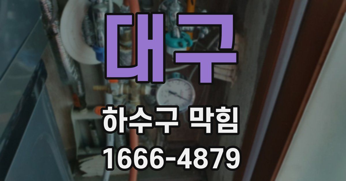 대구 하수구 막힘