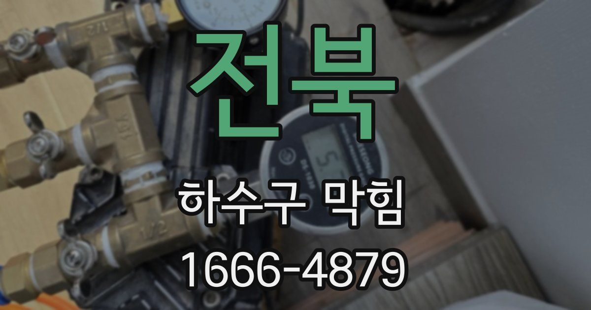 전북 하수구 막힘