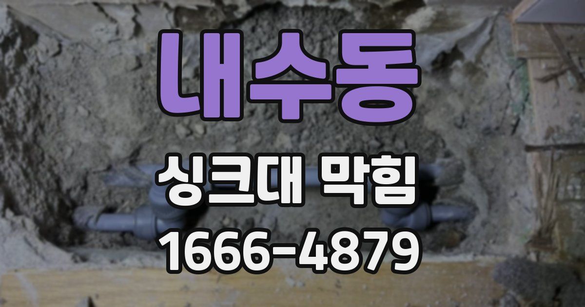 내수동 싱크대 막힘