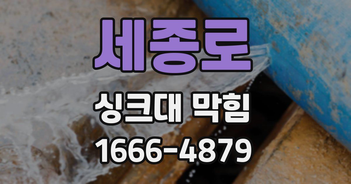 세종로 싱크대 막힘