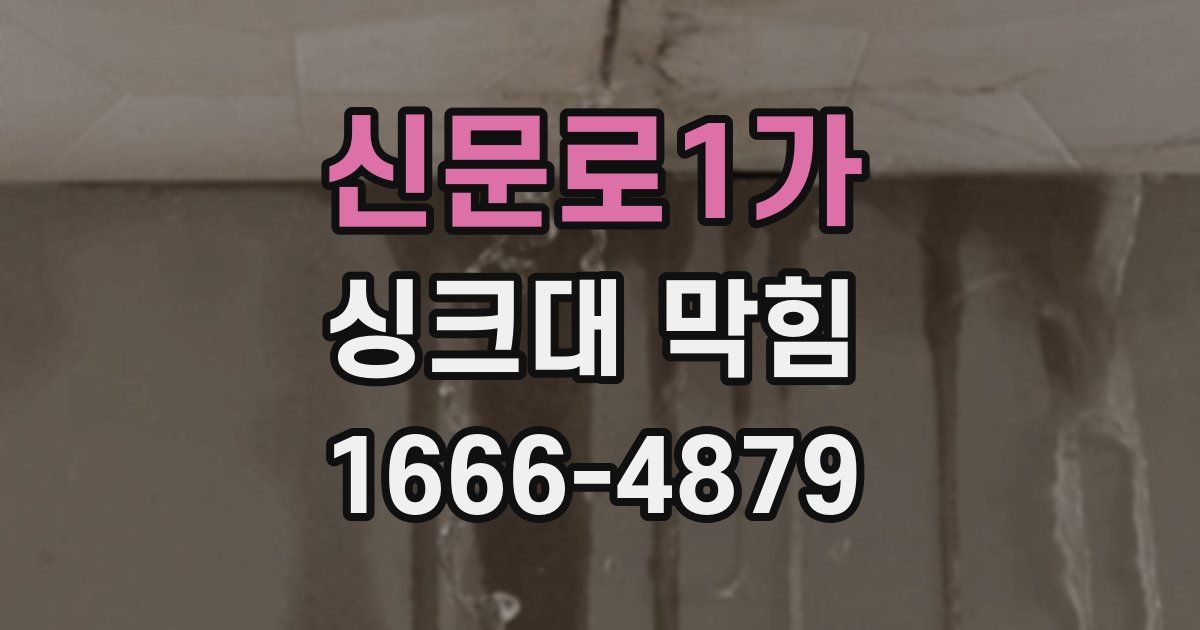 신문로1가 싱크대 막힘