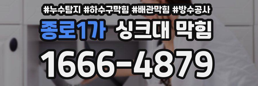 종로1가 싱크대 막힘