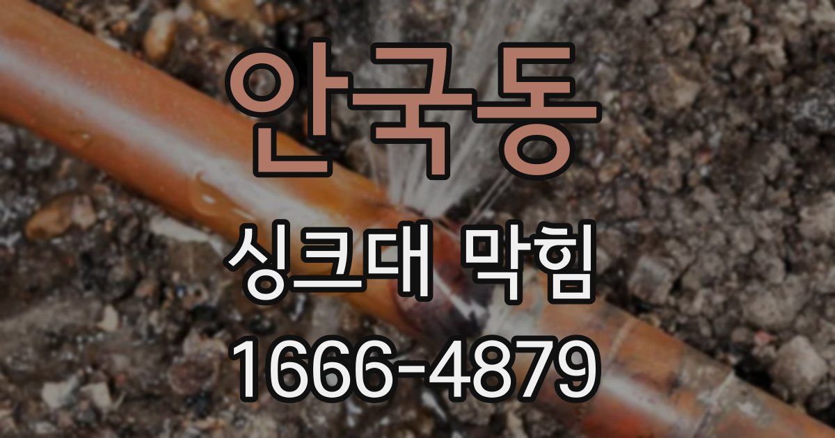 안국동 싱크대 막힘