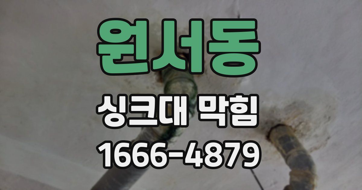 원서동 싱크대 막힘