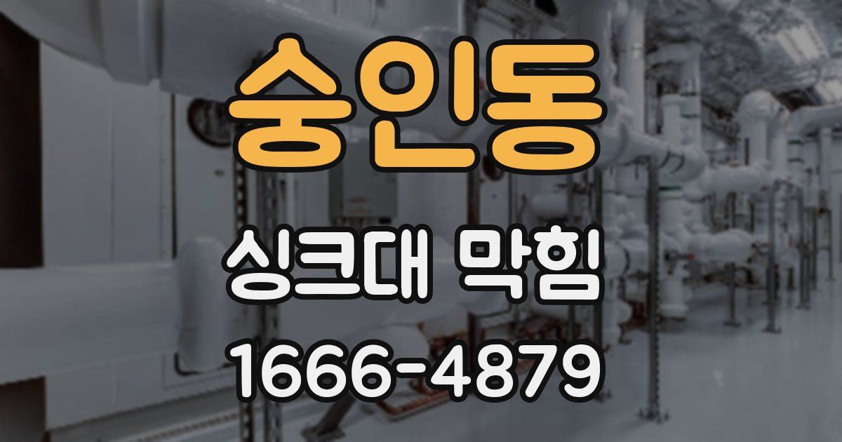 숭인동 싱크대 막힘