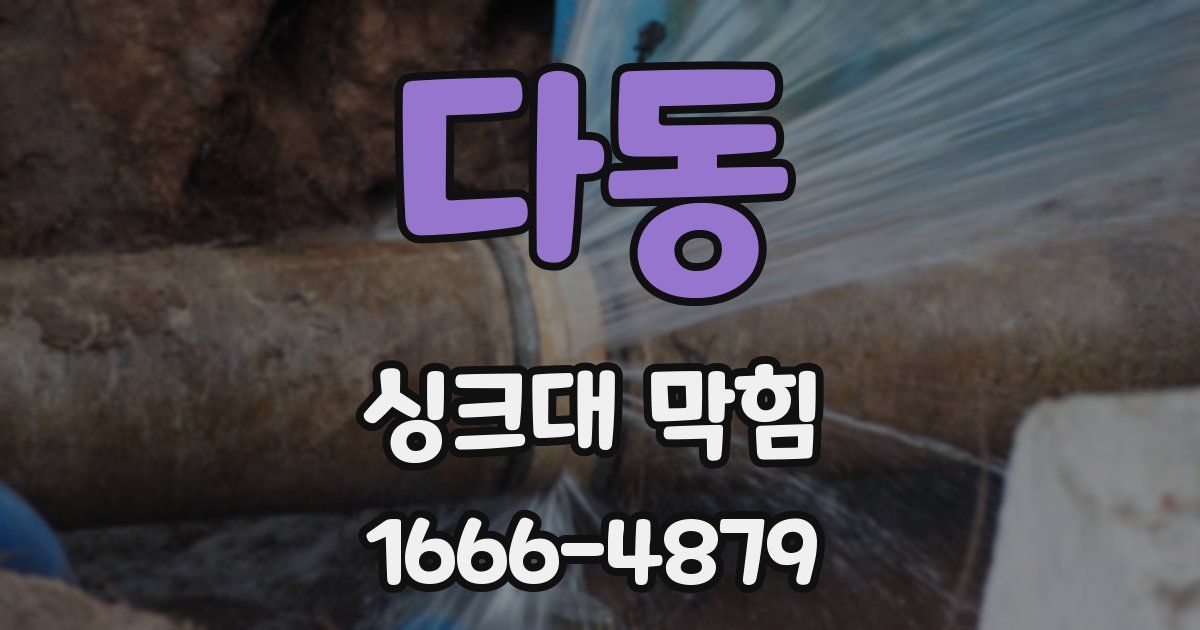 다동 싱크대 막힘
